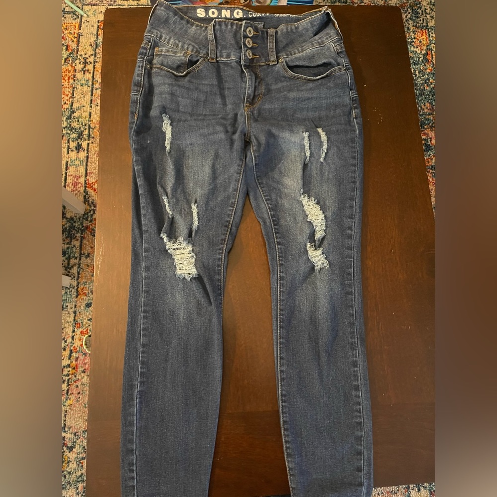 Juniors size 9 SONG curvy high rise skinny ankle jeans